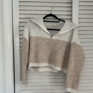 Women's Beige and Cream Sweater